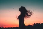 Woman standing during golden hour