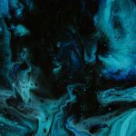 blue and white abstract painting