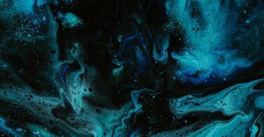 blue and white abstract painting