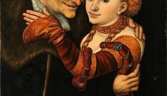 Lucas the elder cranach the unequal couple 1528 oil on wood u l q1rjz4y0