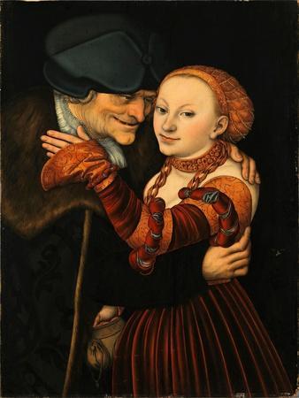 Lucas the elder cranach the unequal couple 1528 oil on wood u l q1rjz4y0