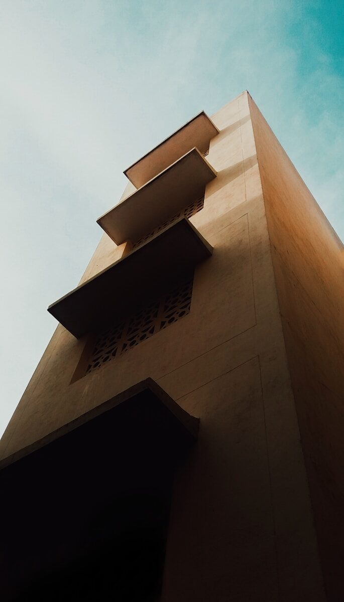 brown building on low-angle view